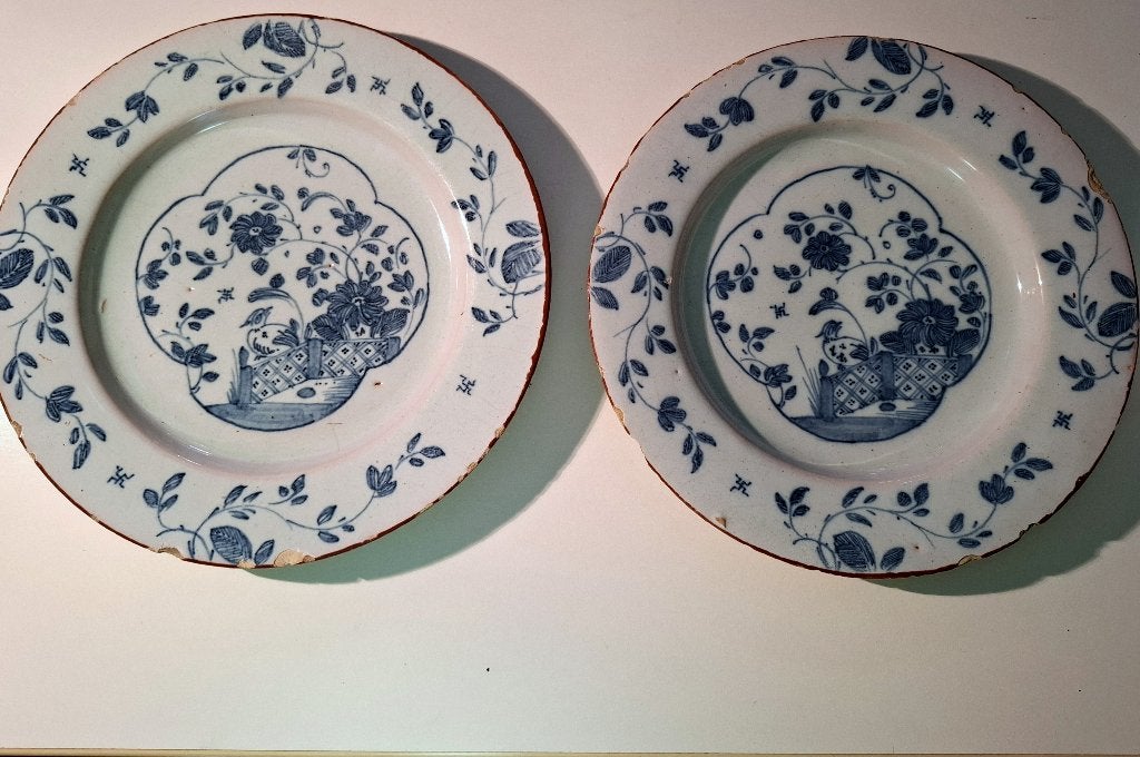 Antieke Delfts Blauwe Borden (2 stuks), Verzenden