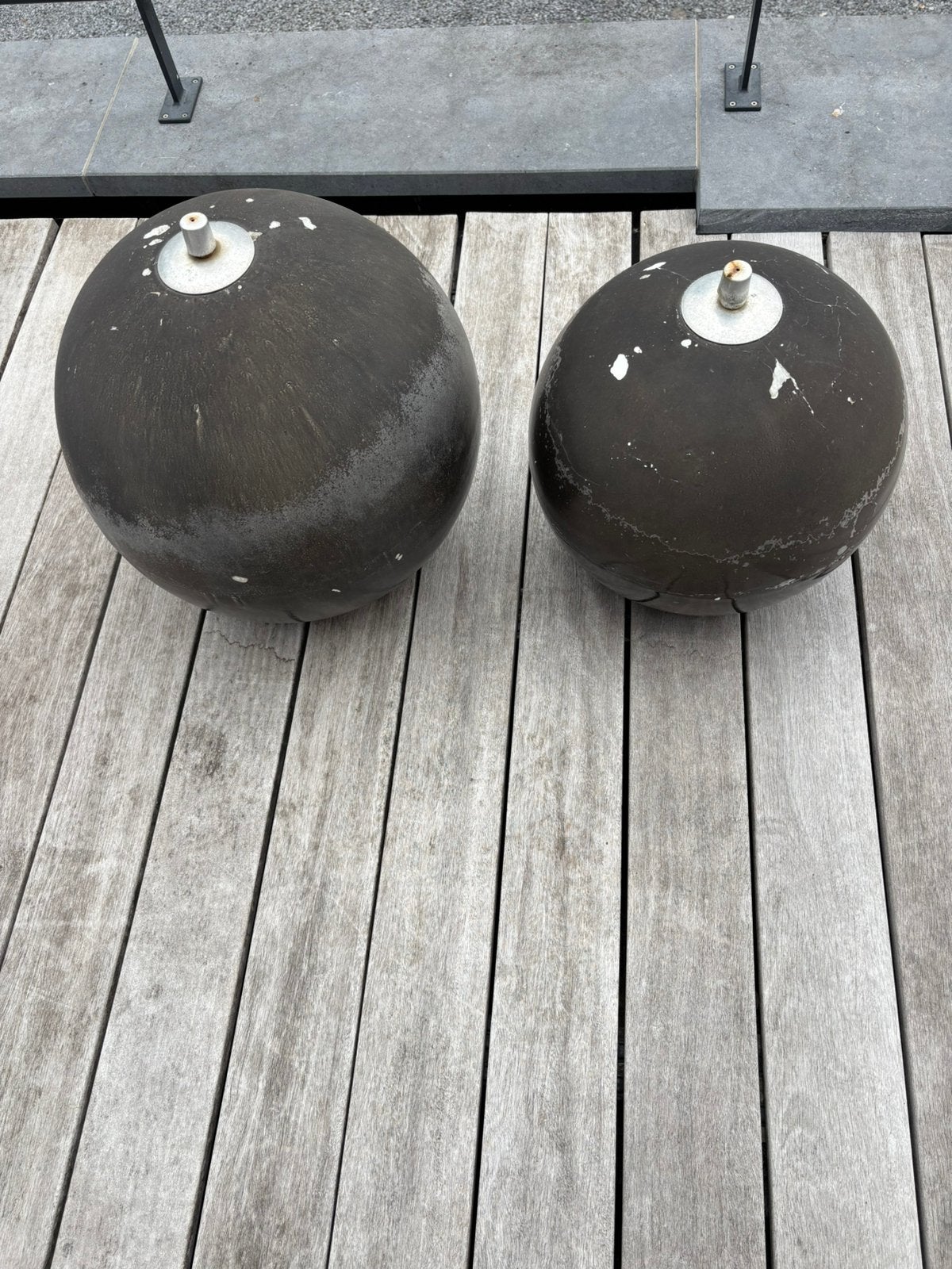 Zwarte tuin bollen / Olielampen set van 2, Tuin en Terras, Ophalen, Gebruikt