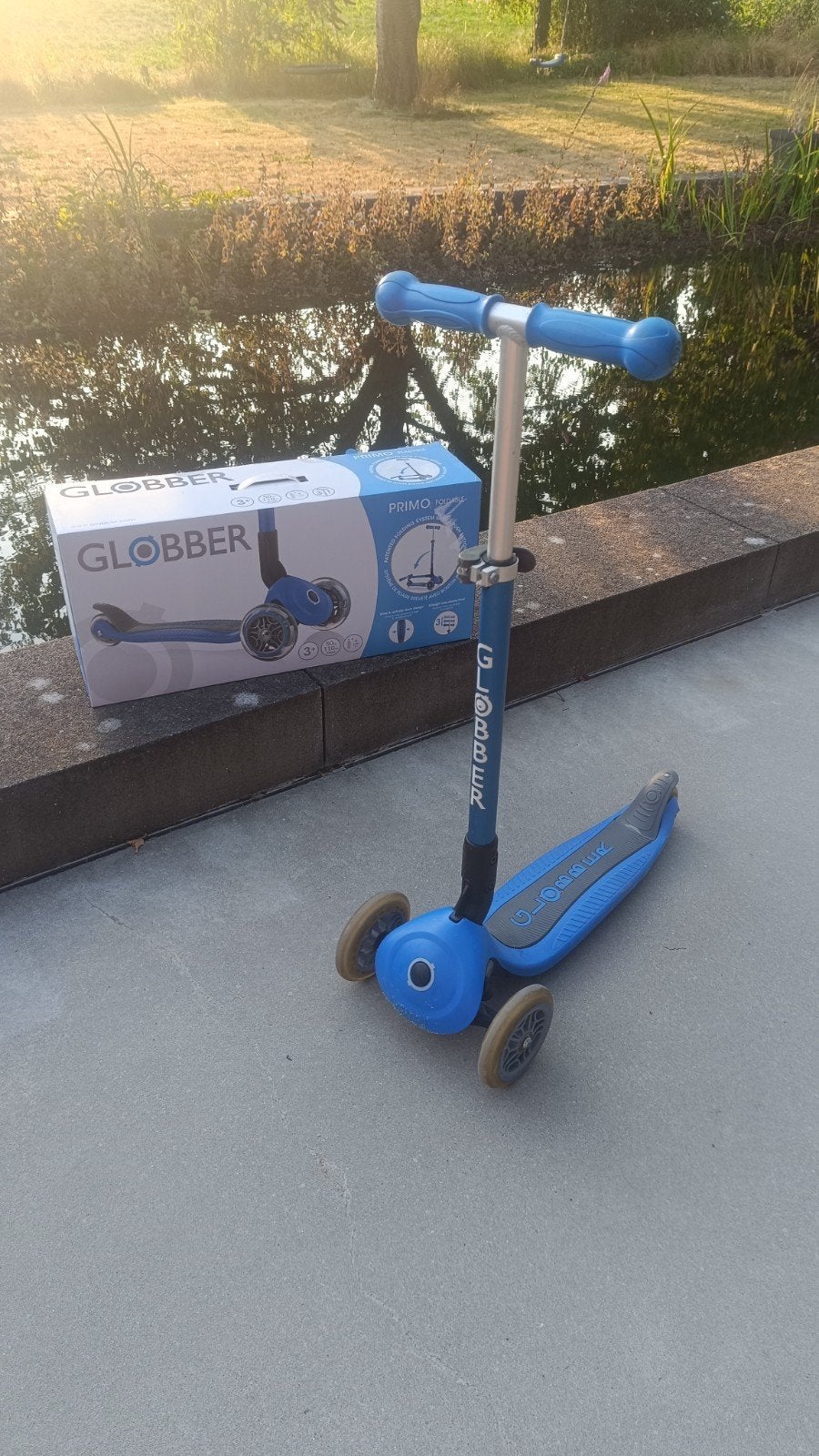 Globber primo 3-wiel step - opvouwbaar blauw, Enlèvement ou Envoi, Comme neuf, Step simple, Globber