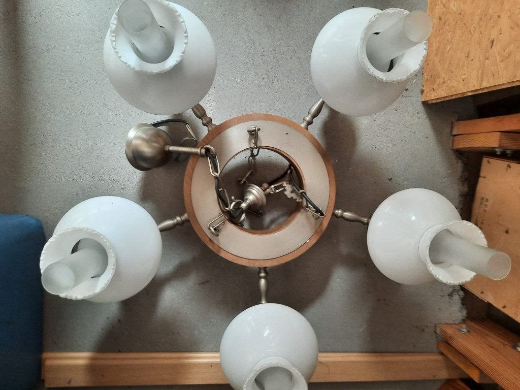 oude vintage luchters te koop, Huis en Inrichting, Lampen | Kroonluchters, Ophalen, Gebruikt, Glas, Vintage luchters uit de jaren 90