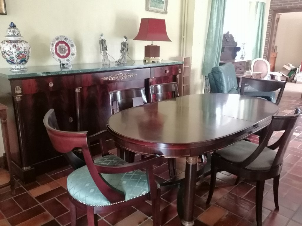 Eetkamer in volledige Empire-stijl, Ophalen, Gebruikt, Empire, 4 tot 6 stoelen