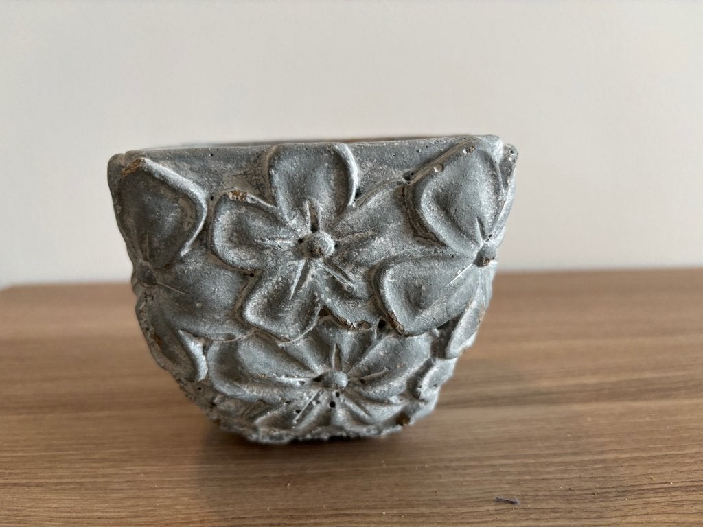 klein vierkant grijs bloempotje, Moins de 25 cm, Enlèvement, Terracotta, Moins de 40 cm