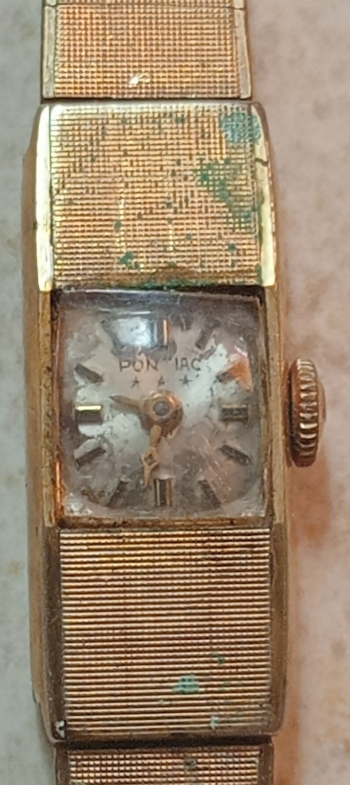 Montre bijou Pontiac ancienne plaquée or, Handtassen en Accessoires, Horloges | Dames, Gebruikt, Polshorloge, Ophalen of Verzenden