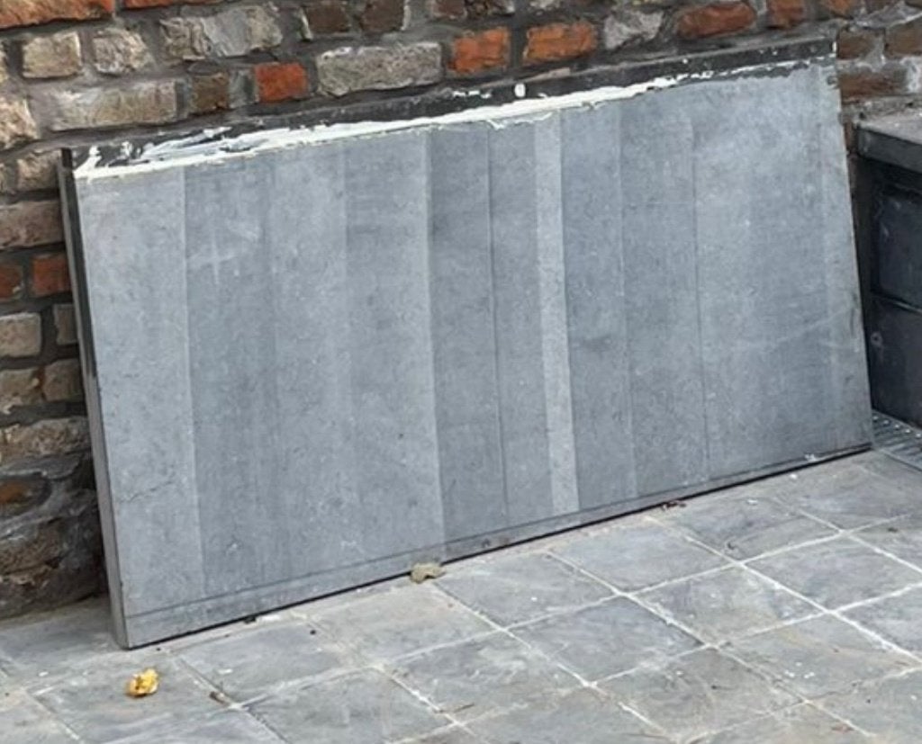 Te koop: 2 blauwe stenen platen, Tuin en Terras, Ophalen, Overige typen, Zo goed als nieuw, Natuursteen