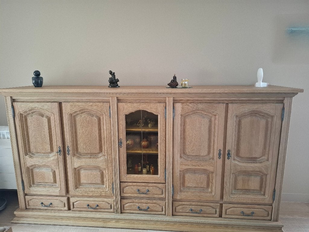 volledige eiken eetkamer: gezandstraald, Ophalen, Gebruikt, Klassiek -eik, 4 tot 6 stoelen