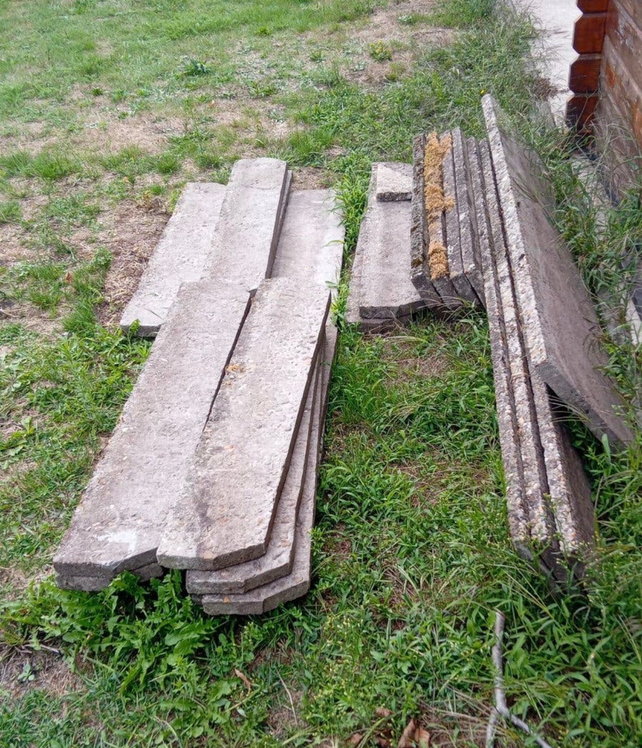 Gratis boordstenen beton/bewapend, Tuin en Terras, Palen, Balken en Planken, Ophalen, Gebruikt