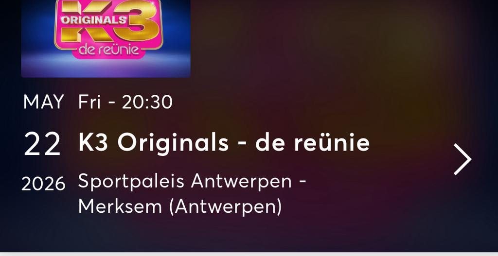 K3 ticket - 1 zitplaats - Originals - De Reunie 22 mei 20:30, Une personne, Autres types