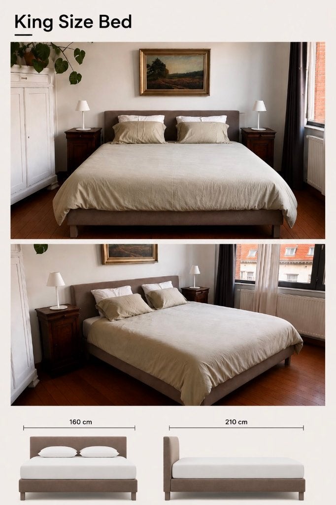 Lit king size boxspring avec matelas, Maison & Meubles, Chambre à coucher | Lits boxsprings, Gris, 210 cm, Contemporain, Enlèvement