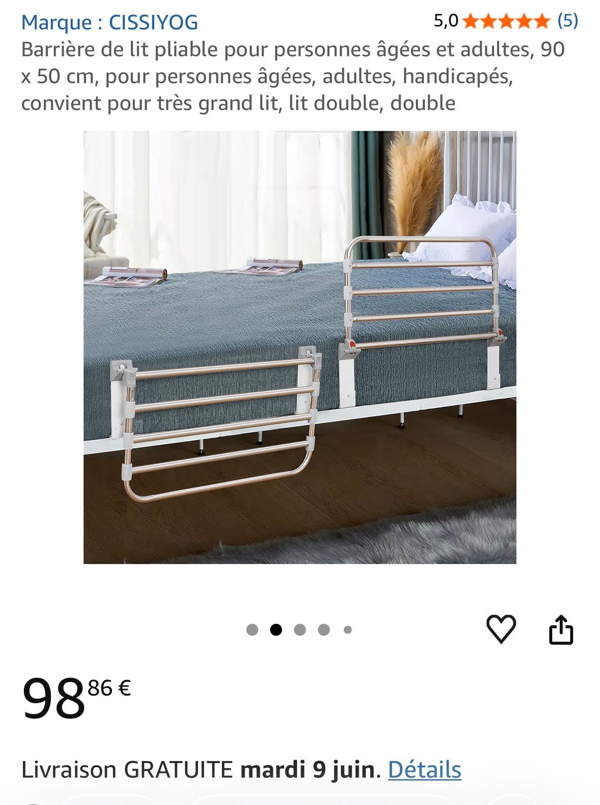 Bedhek voor Senioren en Zorgbehoevenden – Zo goed als nieuw, Ophalen, Zo goed als nieuw