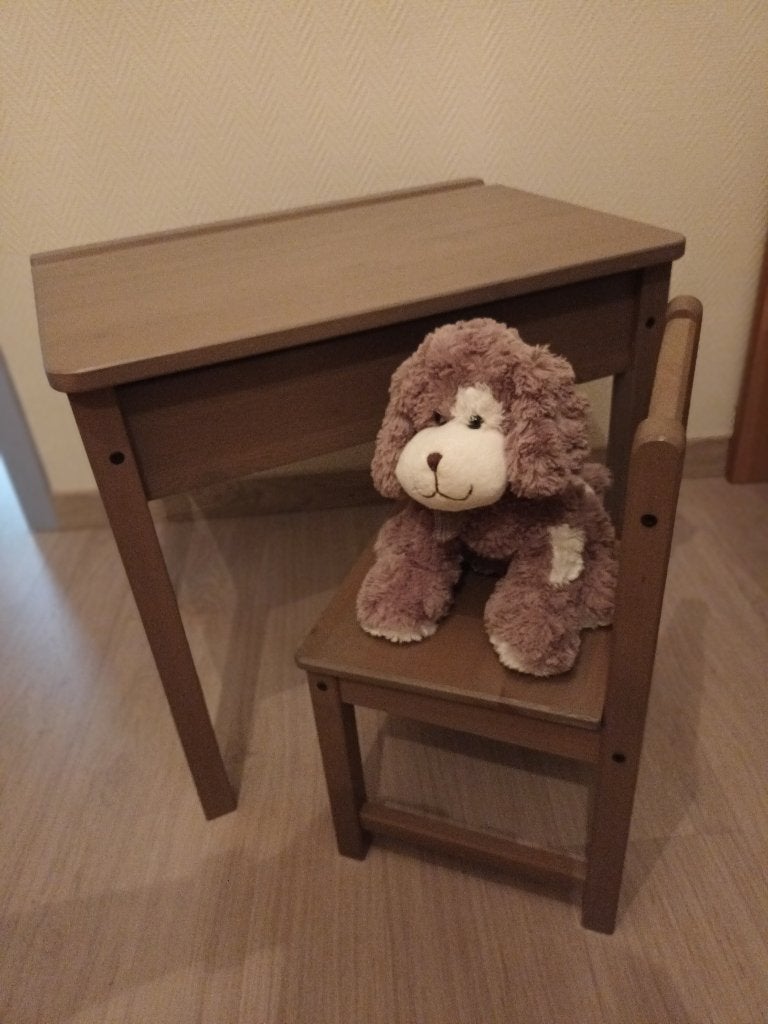 Schoolbankje met bijhorend  stoeltje, Antiek en Kunst, Ophalen