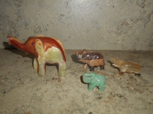 4 éléphants en marbre, Enlèvement ou Envoi, Comme neuf, Animal