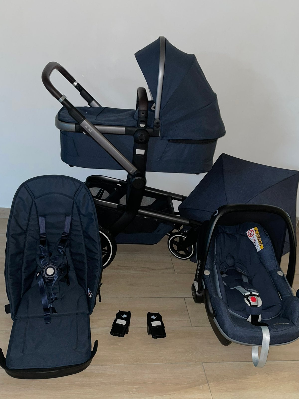 Joolz Day + Dark Navy Blue 3-in-1 kinderwagen Compleet, Ophalen, Babygeluk, Zo goed als nieuw, Maxi-Cosi