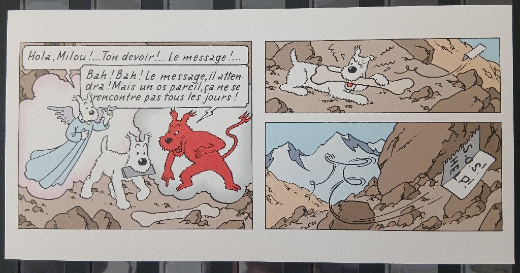 Carte postale (1) : Exposition "Tintin au Tibet", Enlèvement