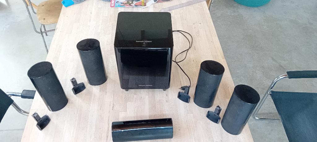 Harman Kardon boxset + subwoofer, Ophalen of Verzenden, Gebruikt, Complete surroundset, Overige merken