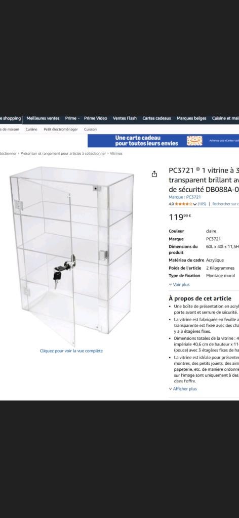 Vitrine Plexi transparente 40/30/15 cm, Ophalen, Nieuw, Minder dan 25 cm, Minder dan 100 cm