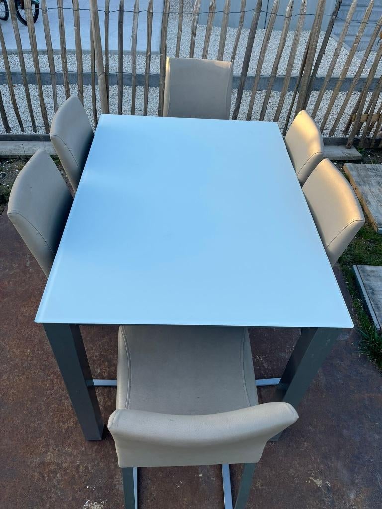 Table à manger extensible 4 a 6 personnes, Verre, 150 à 200 cm, Cinq personnes ou plus, 100 à 150 cm