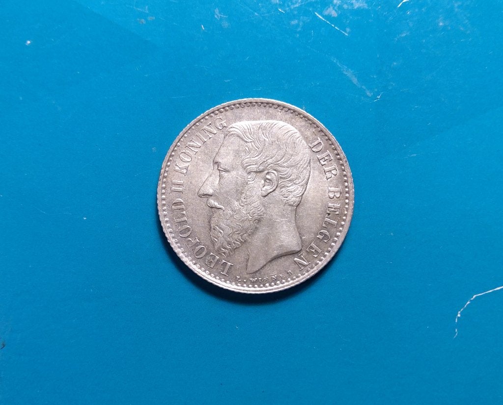 België 1 frank zilver Leopold II 1886 VL, Postzegels en Munten, Zilver, Ophalen of Verzenden, Losse munt, Zilver