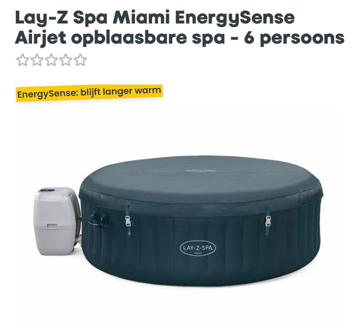 Jacuzzi Lay-Z Spa Miami EnergySense, 6pers ongebruikt, Ophalen, Nieuw, Filter, Opblaasbaar