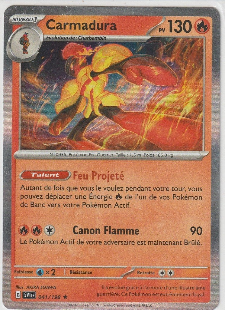 carte pokémon carmadura rare holo, Enlèvement ou Envoi, Comme neuf