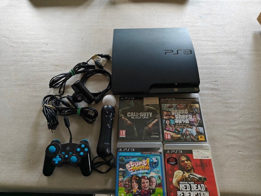 PS3 Slim 320GB + Controller + Move + 4 Games, Consoles de jeu & Jeux vidéo, Consoles de jeu | Sony PlayStation 3, Utilisé, Slim