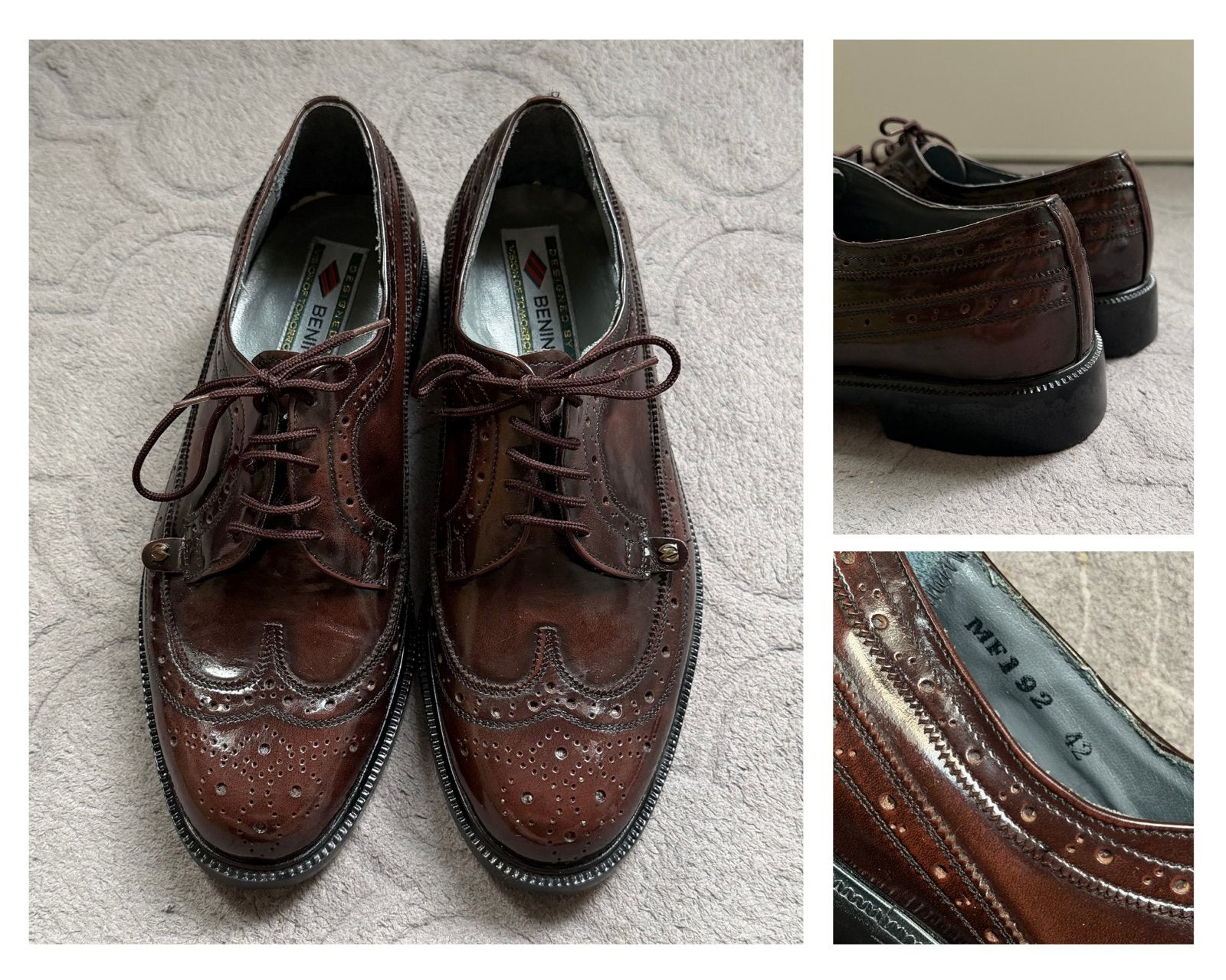Bruine Lakleren Brogue Oxford Schoenen | 42 | Vintage| NIEUW, Kleding | Heren, Schoenen, Bruin, Nieuw, Ophalen of Verzenden, Veterschoenen