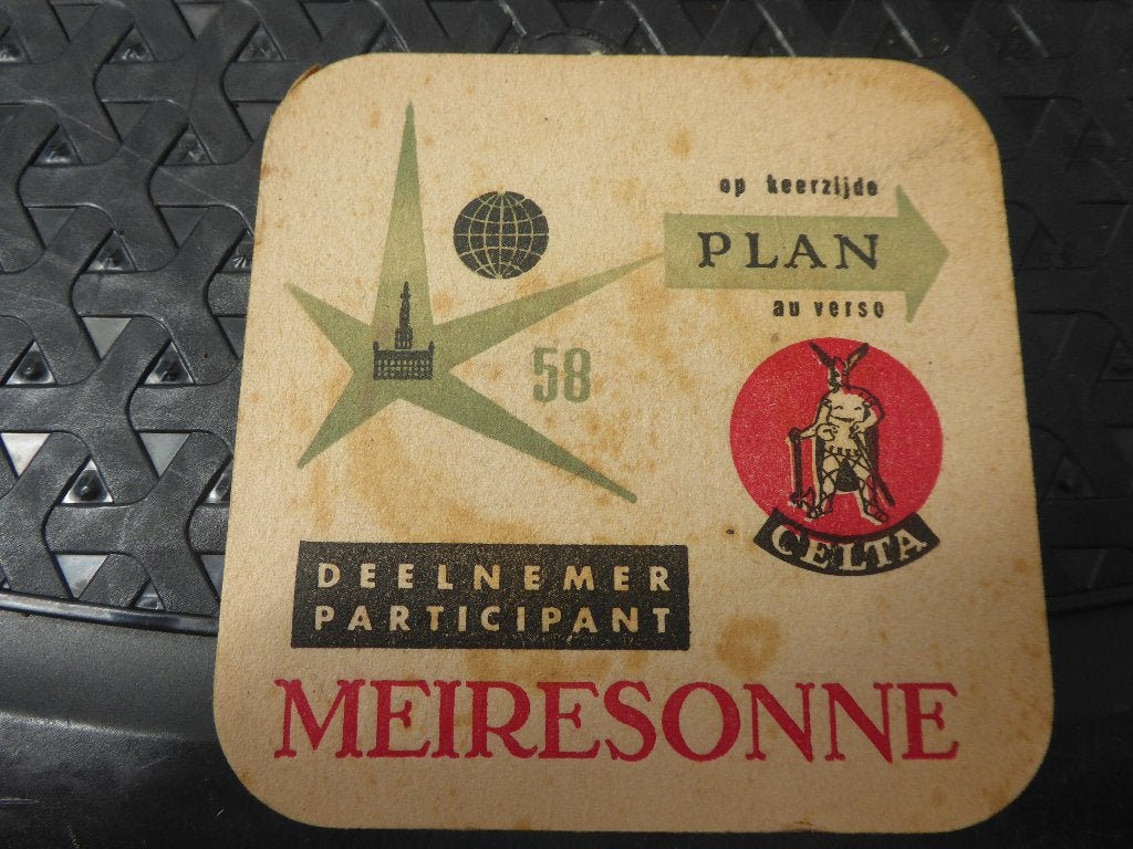 sous bock celta meiresonne expo 58, Verzamelen, Biermerken, Ophalen of Verzenden, Gebruikt, Viltje(s)