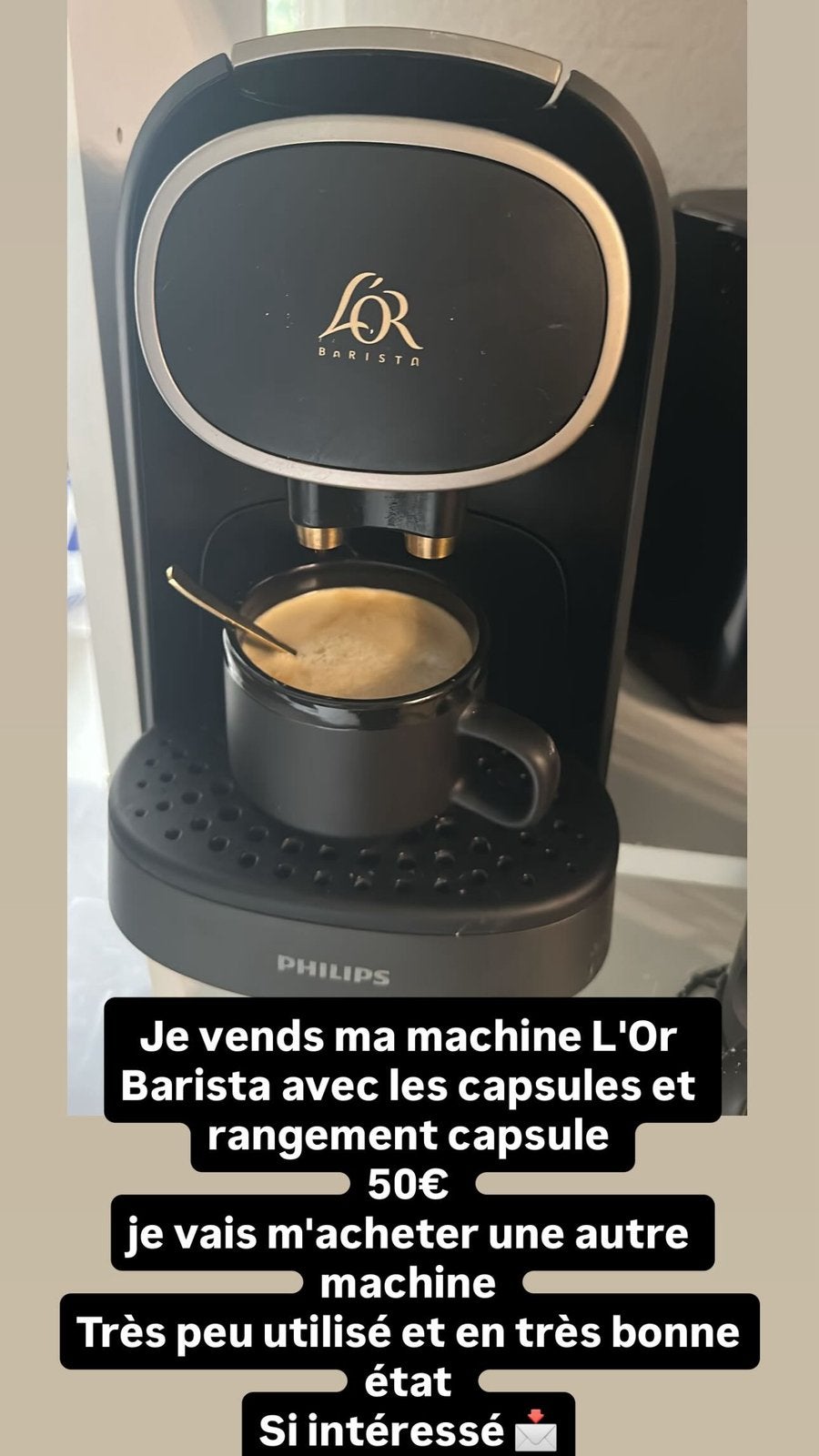 Machine à café l'or barista noir, Electroménager, Cafetières, Réservoir d'eau amovible, Enlèvement ou Envoi, Comme neuf, Dosettes et capsules de café