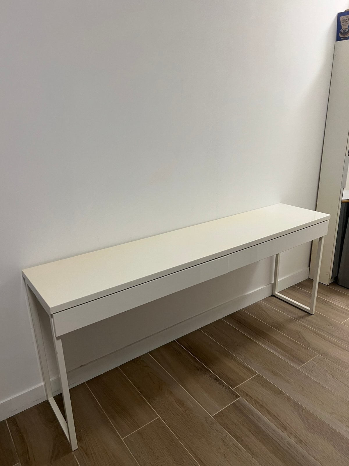 Bureau blanc long, Maison & Meubles, Enlèvement, Utilisé, Blanc, Autres types