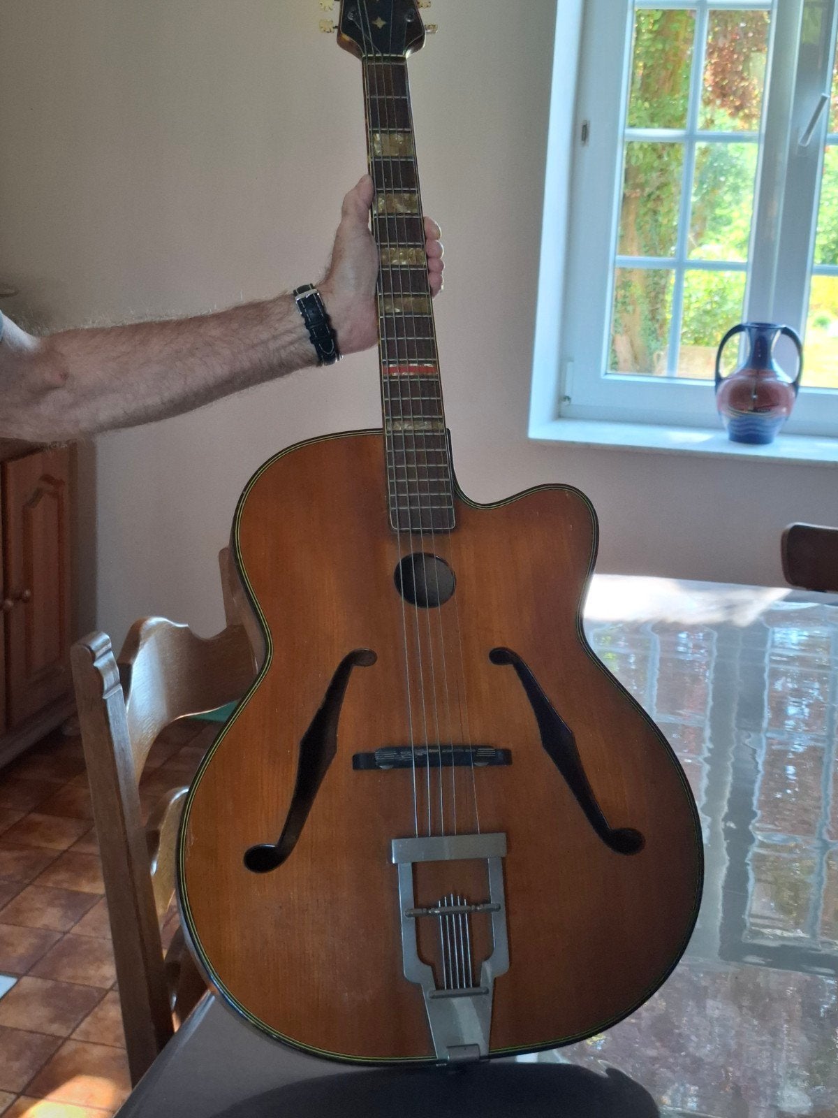 guitare acoustique kliratroubadour 890 1950'S Natural, Musique & Instruments, Enlèvement, Utilisé, Guitare acoustique