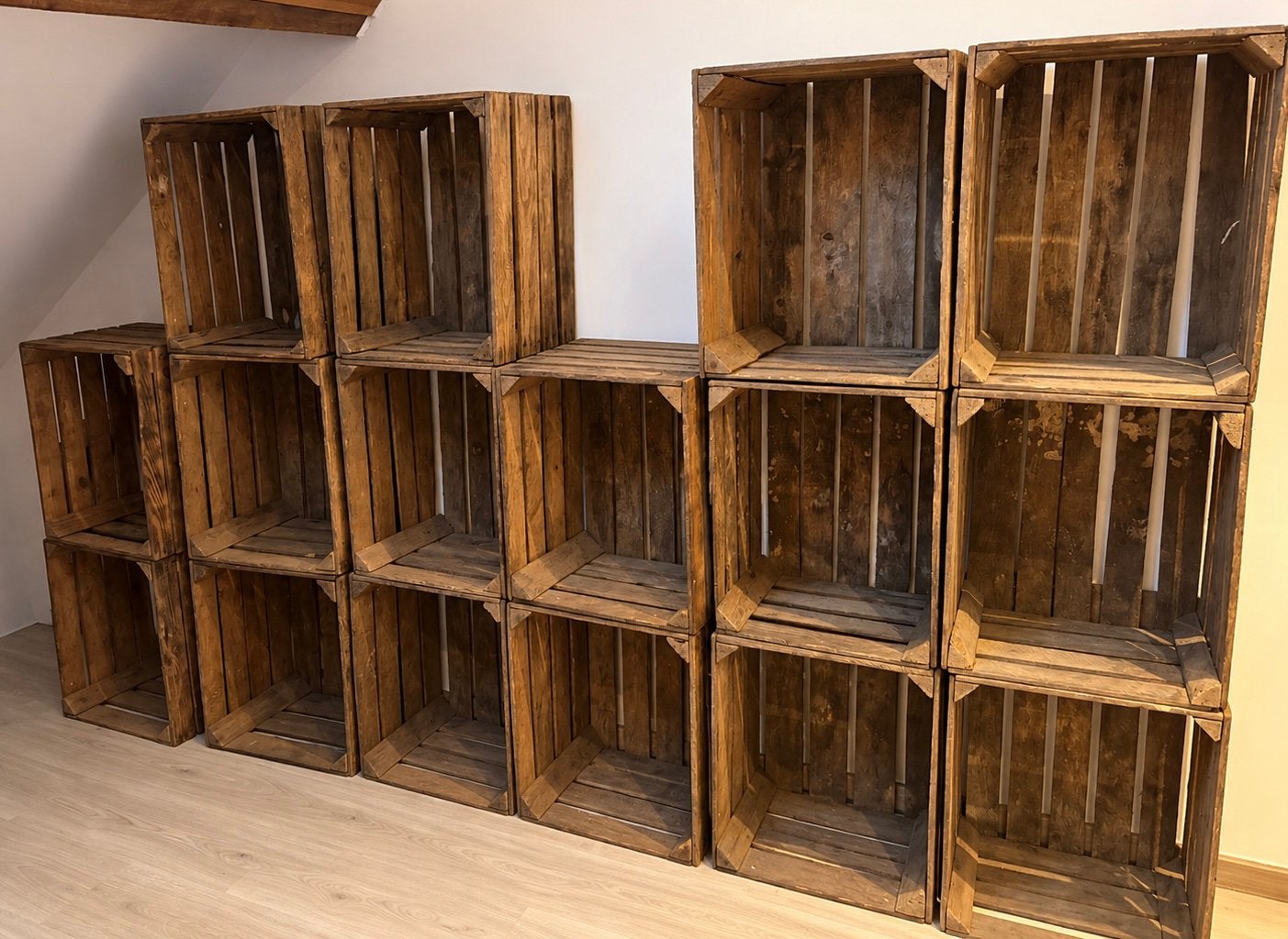 LOT DE 16 CAISSES EN BOIS RUSTIQUEs, Enlèvement, Utilisé