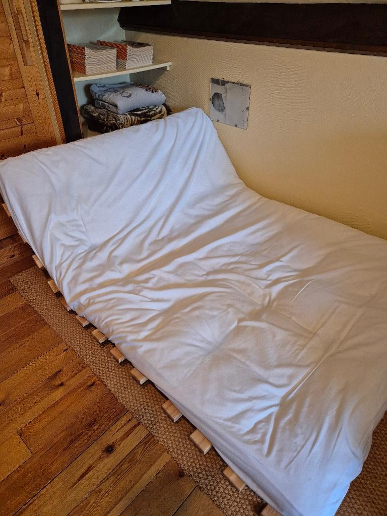 bed, Queen size, Beige, Comme neuf, Enlèvement