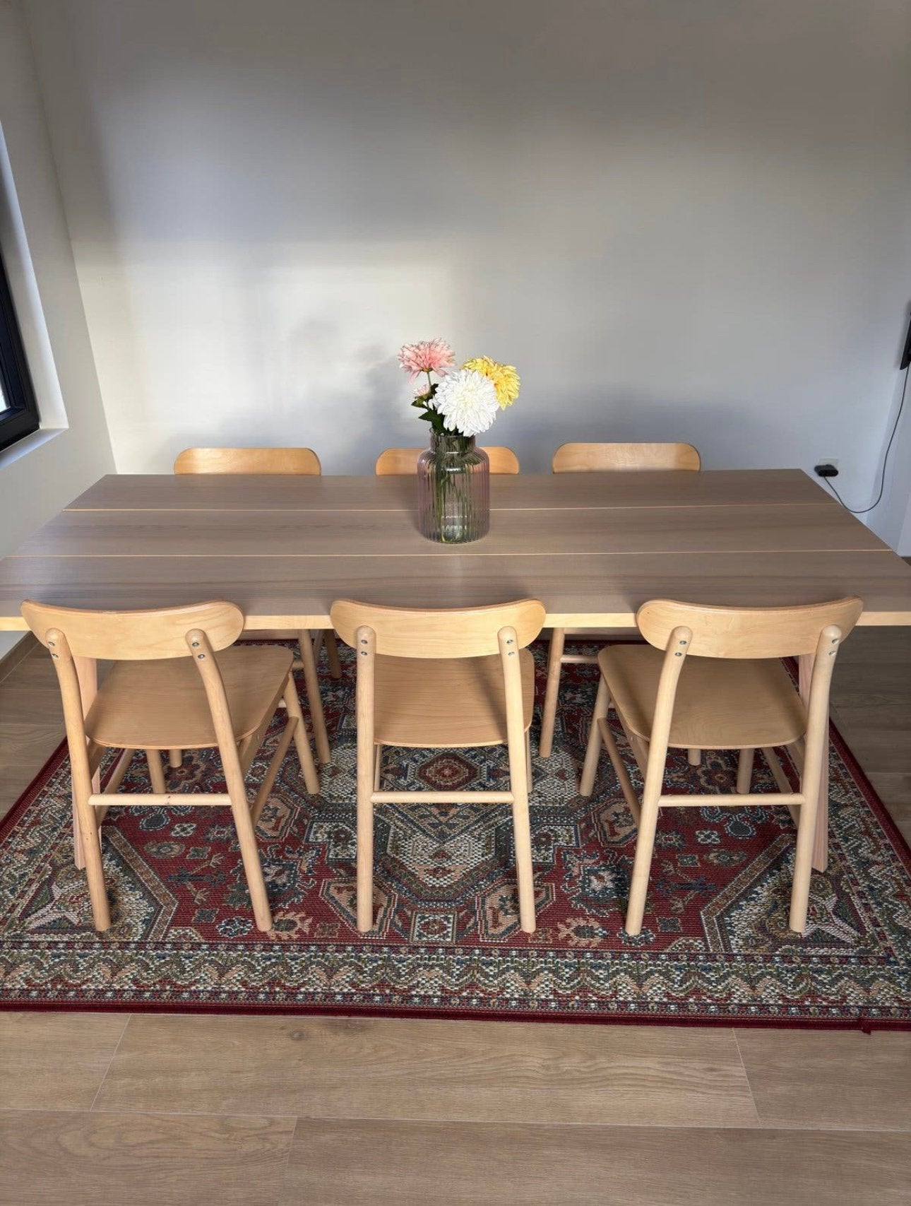 200x90 eettafel + 6 stoelen, Huis en Inrichting, Ophalen, Zo goed als nieuw