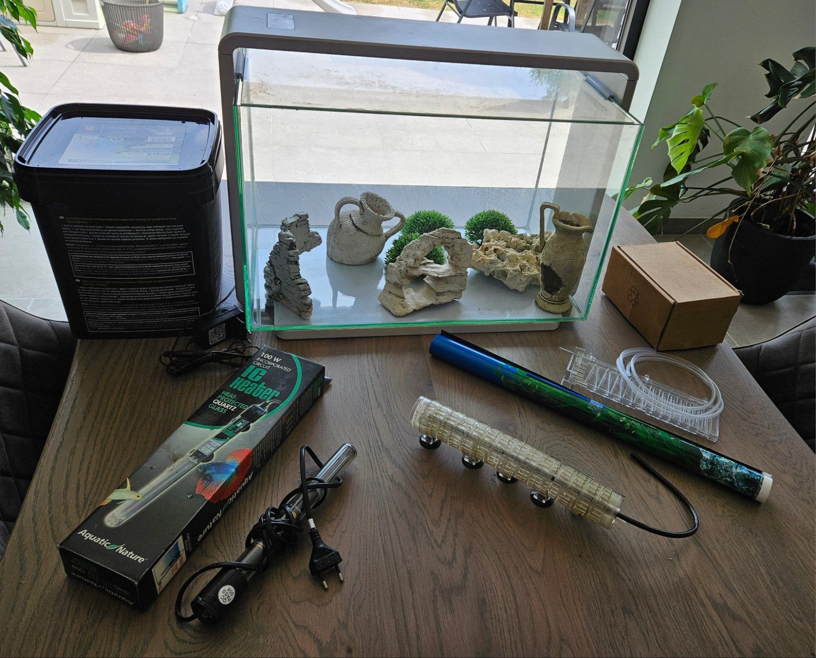 super fish home 60 aquarium lot met accesoires, Ophalen, Gebruikt