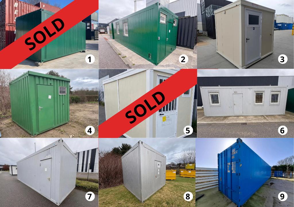 Diverse Tweedehands Containers (bureel, Sanitair & Reefer), Ophalen