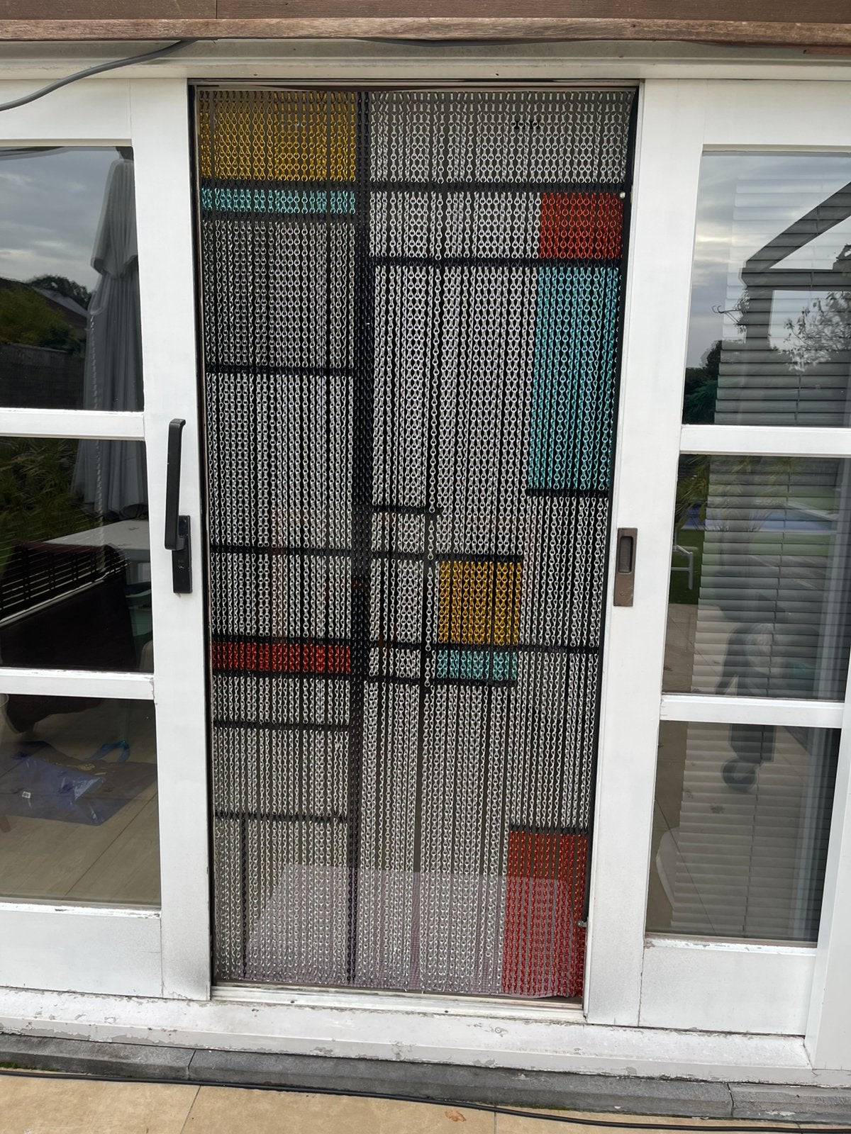 Vliegengordijn Mondriaan stijl - Aluminium ketting, Ophalen, Zo goed als nieuw