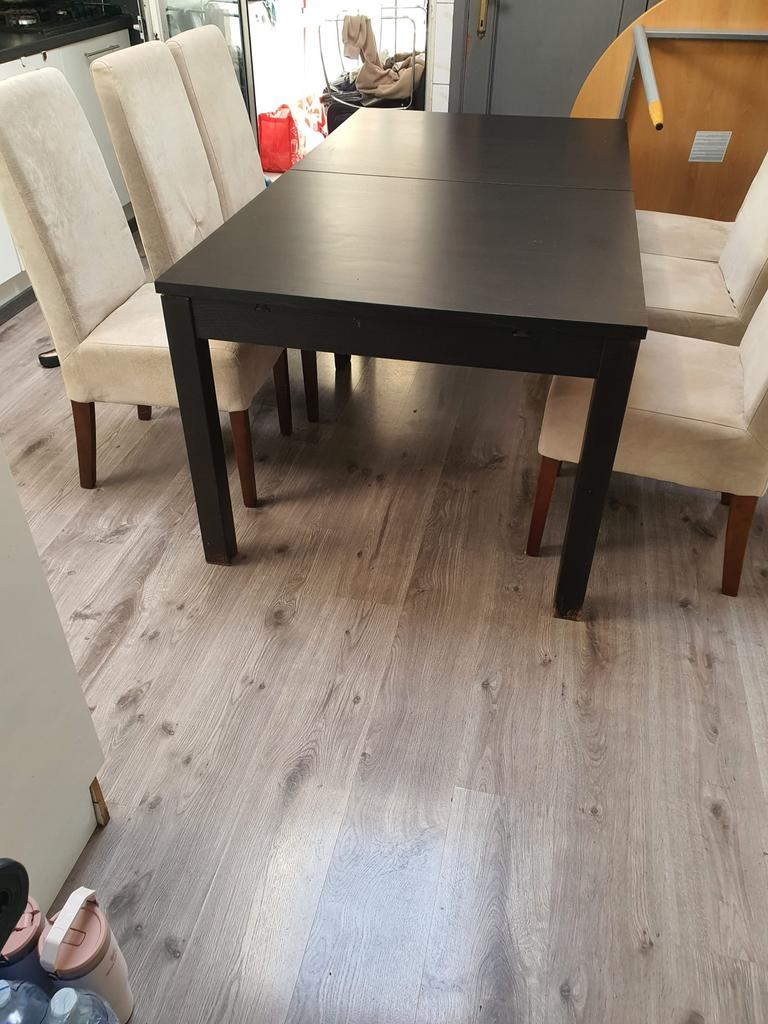 Eettafel + eetstoelen, Maison & Meubles, Tables | Tables à manger, Comme neuf, Enlèvement
