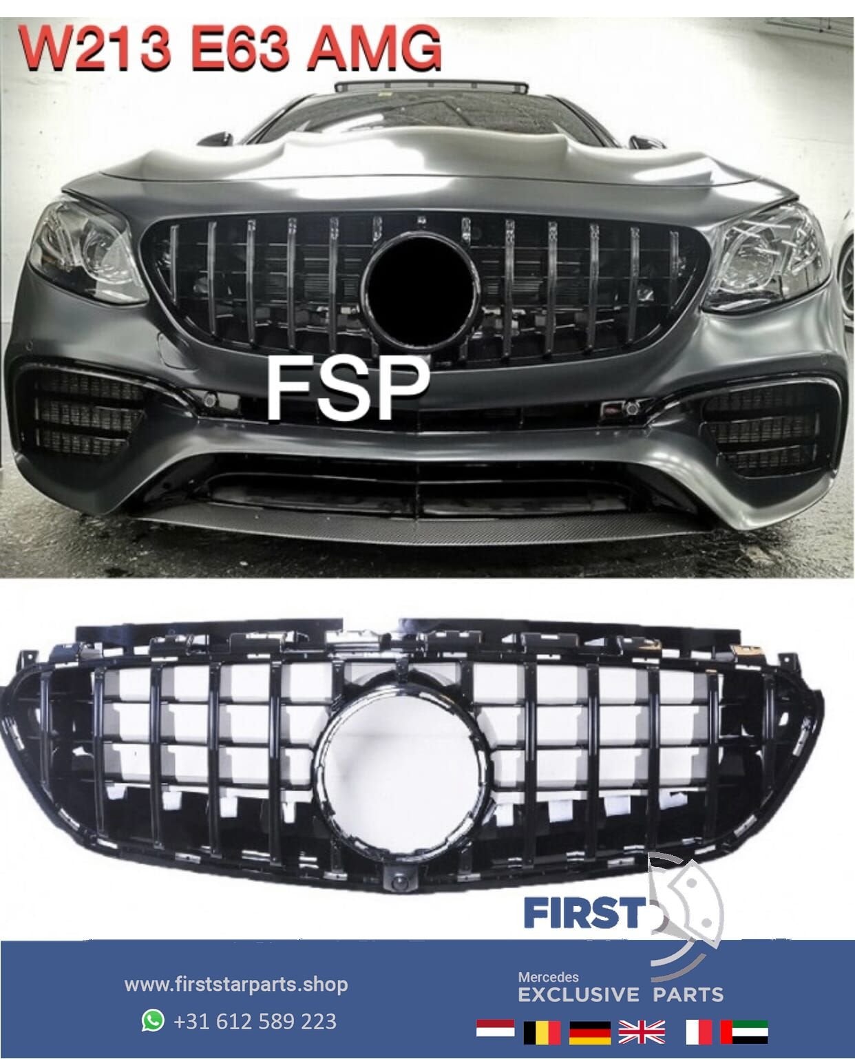 W213 E63S E KLASSE 2016-2019 GT LINE GRIL PANAMERICANA GRILL, Auto-onderdelen, Gebruikt, -, Ophalen of Verzenden, -
