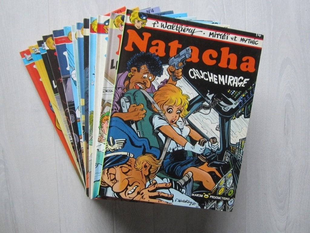 Natacha - cartonnées - Rééd : 4,00Eur ; E.O. : 5,00Eur / p, Plusieurs BD, Enlèvement ou Envoi, Comme neuf, F. Walthéry