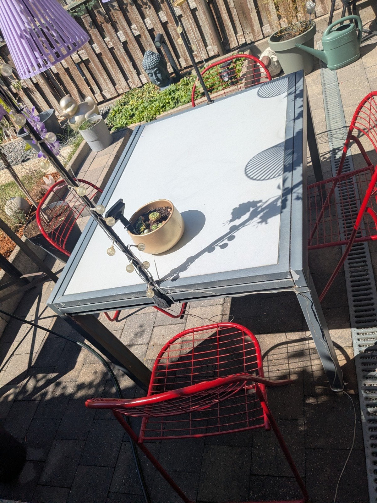 Tuintafel met 4 stoelen, Ophalen