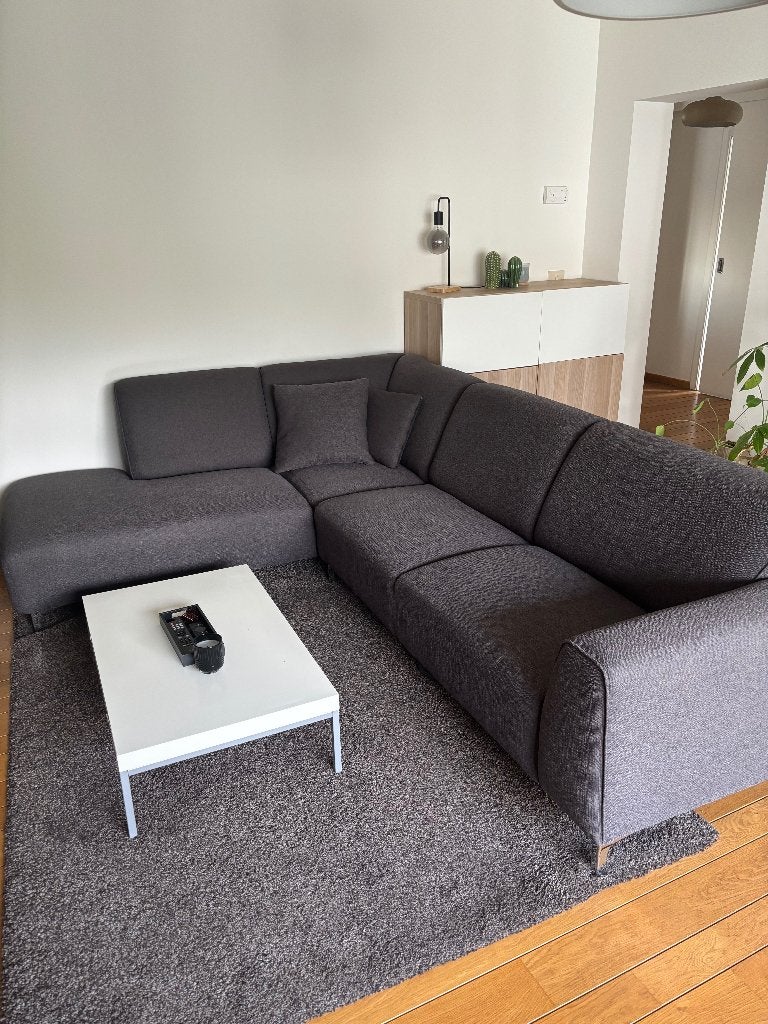 Grijze Hoekzetel, Huis en Inrichting, Zetels | Zetels, Ophalen, 250 tot 300 cm, Hoekbank, Driepersoons