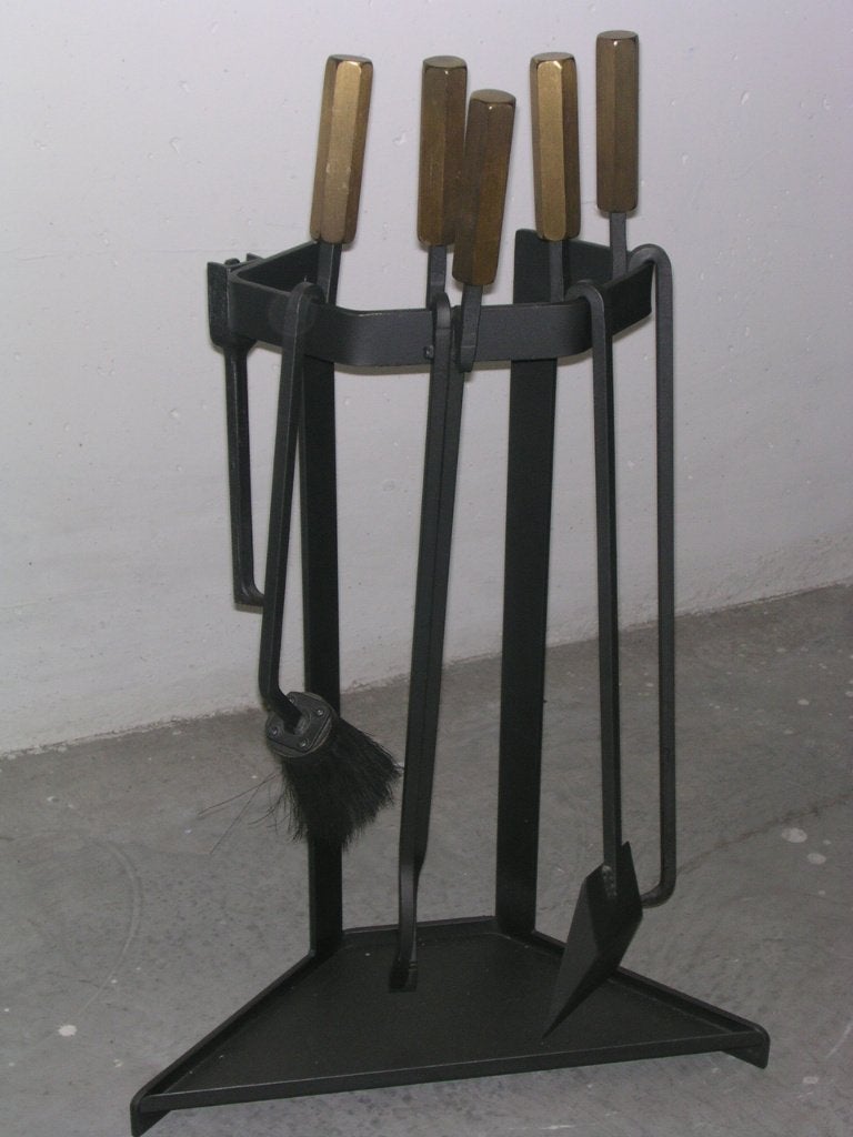 Haardstel van Flam, modern, zwart massief, Ophalen, Zo goed als nieuw