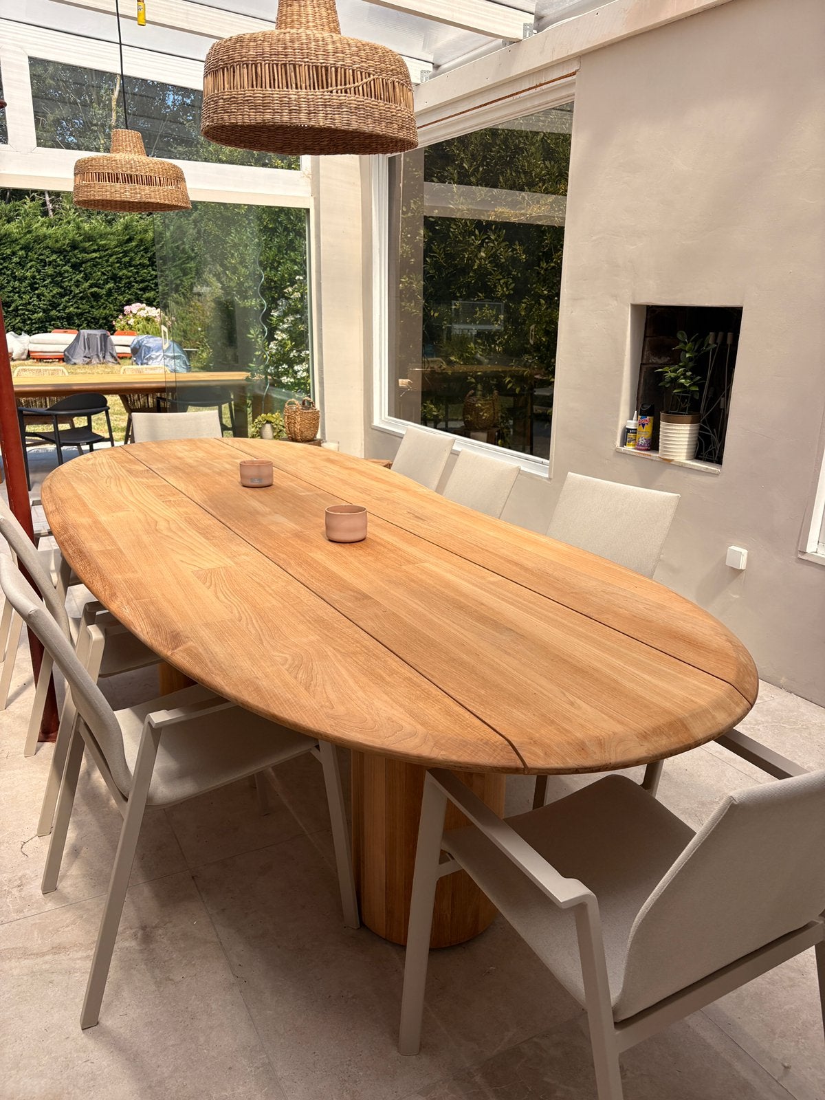 Bristol organische tuintafel teak – 320 x 128 cm, Ophalen, 100 tot 150 cm, Teakhout, Vijf personen of meer