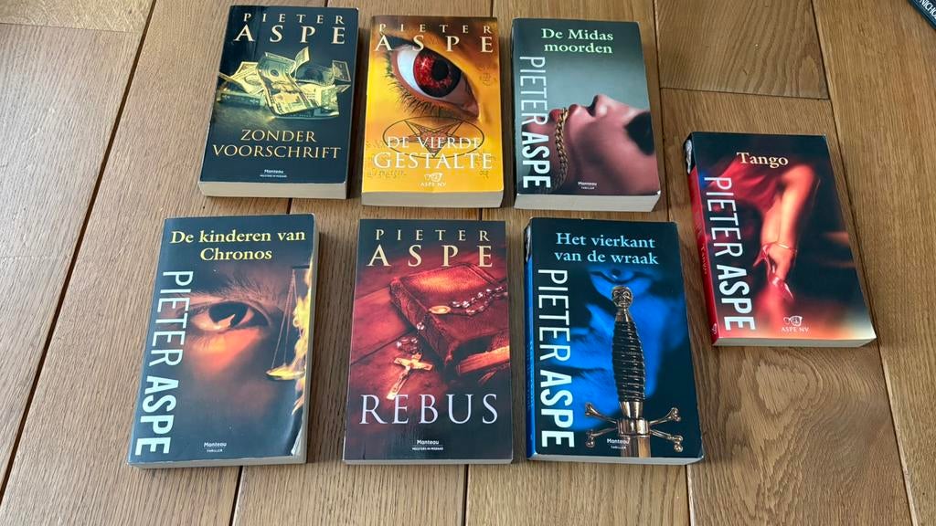 7 boeken Pieter Aspe, Boeken, Detectives, Ophalen, Zo goed als nieuw