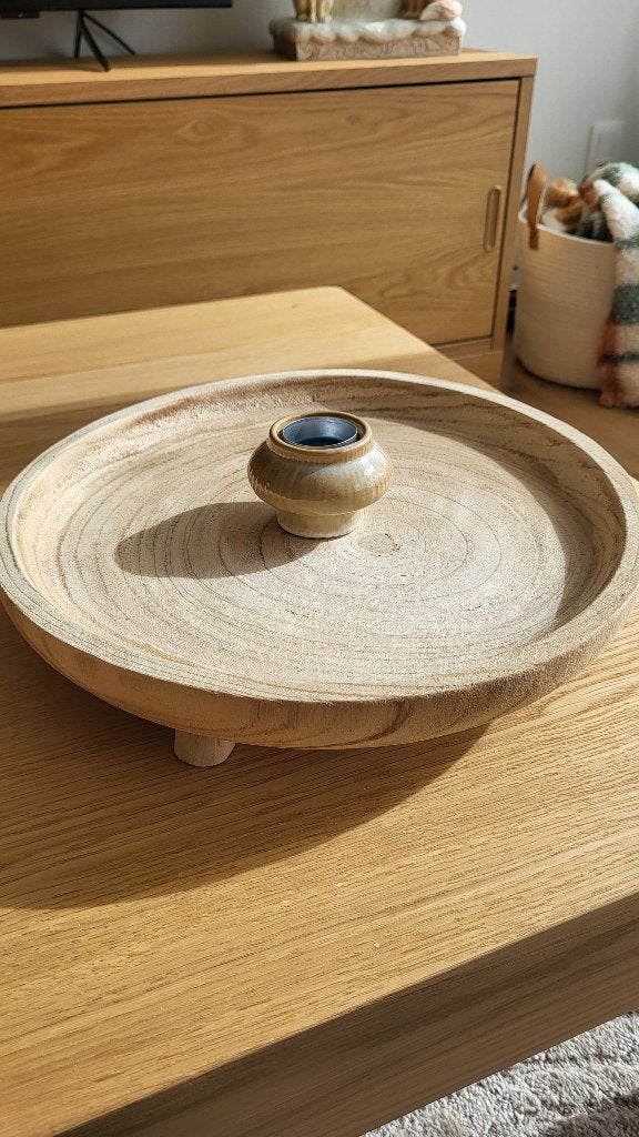 Houten schotel, Ophalen, Zo goed als nieuw, Hout, Met opstaande rand