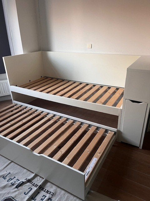 IKEA Odda/Flaxa logeerbed, Huis en Inrichting, Slaapkamer | Bedden, Ophalen, 90 cm, Eenpersoons, Wit