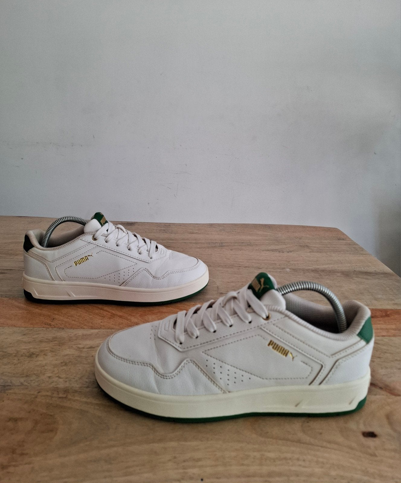 Puma Court Classic Sneakers – Wit/Groen/Goud – Maat 40, Puma, Enlèvement ou Envoi, Porté, Blanc