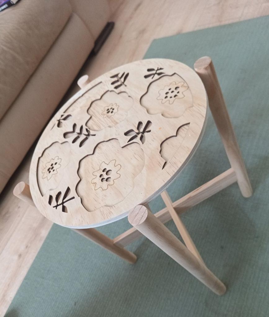 Table de chevet en bois naturel., Maison & Meubles, Enlèvement ou Envoi