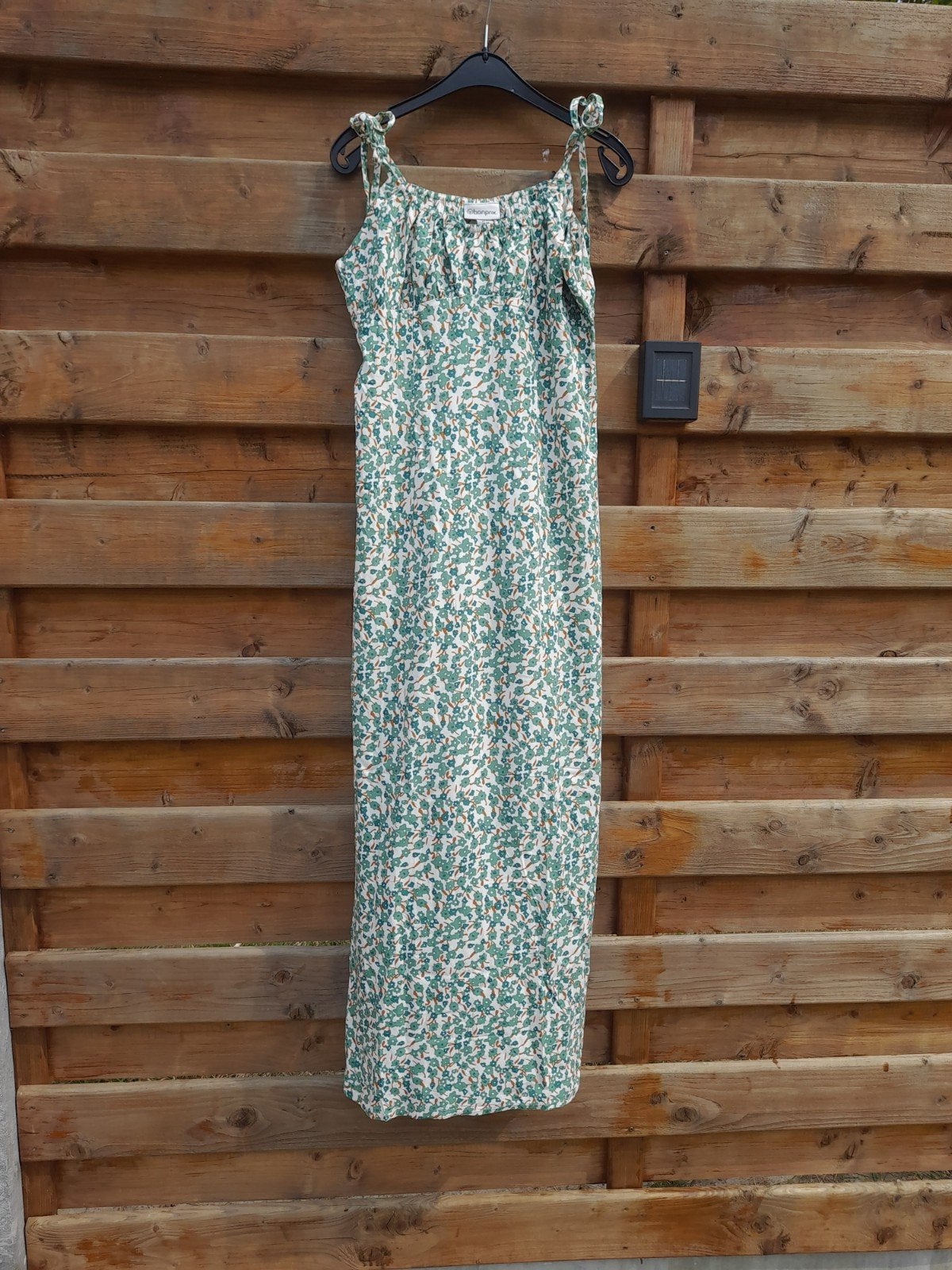 Bonprix Bloemenjurk – Groen/Wit – Maat 40, Bonprix, Nieuw, Ophalen, Maat 38/40 (M)
