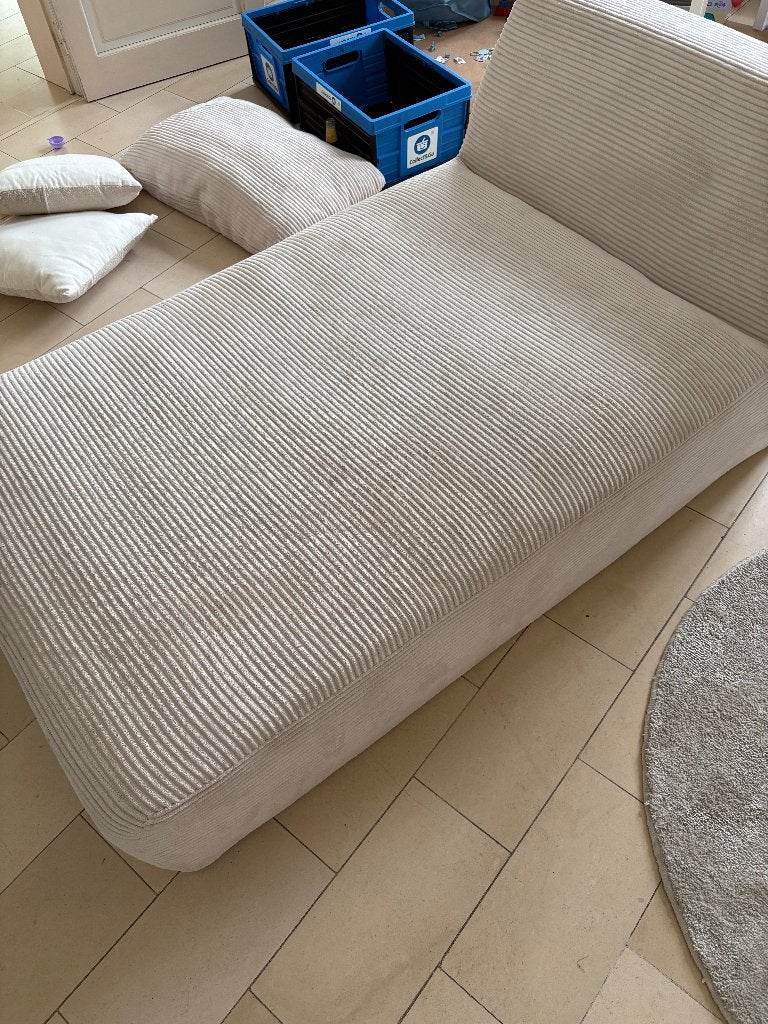 Méridienne velours côtelé beige – Sklum Temple – comme neuve, 150 cm ou plus, Moins de 150 cm, Enlèvement, Tissus
