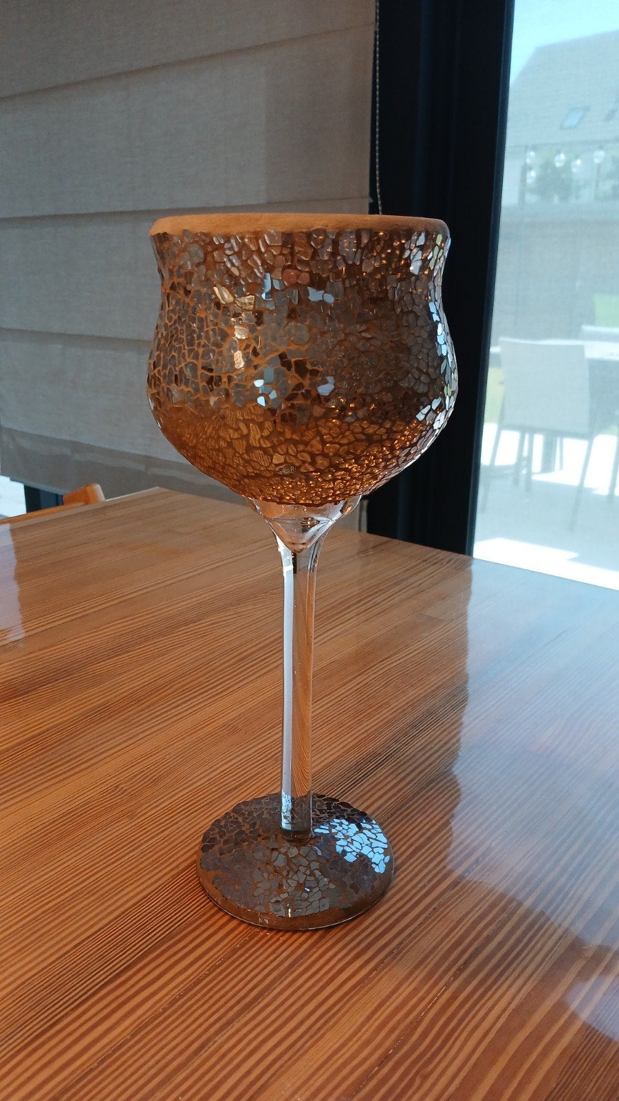 Kaarshouder glas, mozaïk, Ophalen